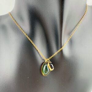 Anthropologie Elegant dark green and Black Pendant Necklace